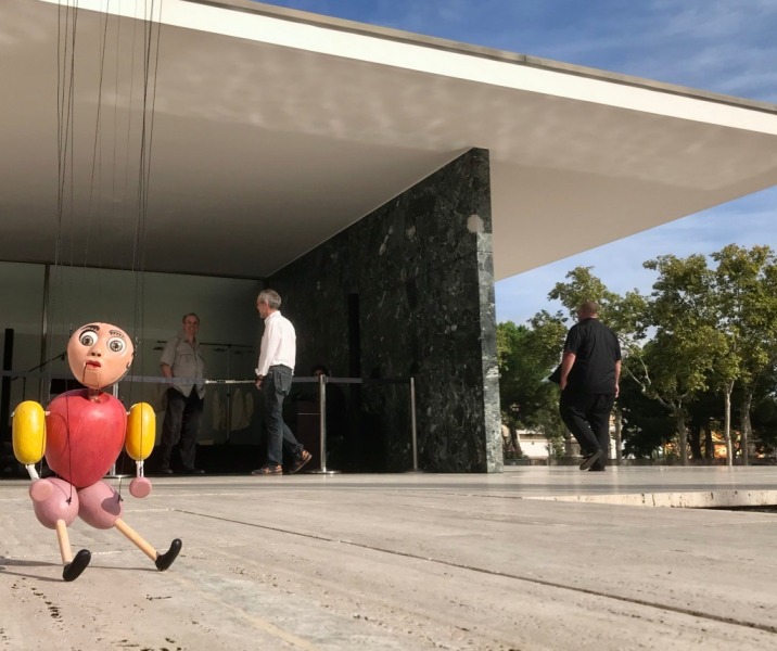 ‘The Little Hunchback’, Bauhaus Puppets with Christian Fucs at the Mies Van der Rohe pavilion, Barcelona